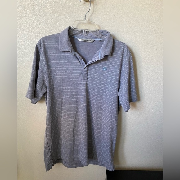 Travis Mathew Men's Stripe Polo Grey Size M Golf Activewear Athletic Shirt Top - Picture 1 of 6
